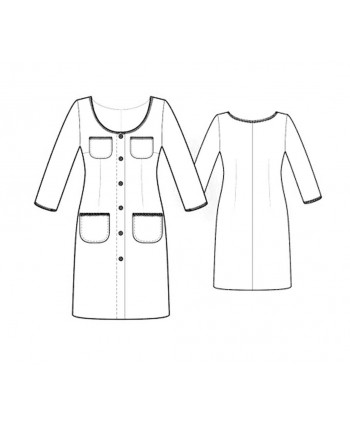 Custom-Fit Sewing Patterns - Scoop-Neck Button-Front Dress