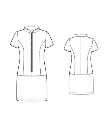 Custom-Fit Sewing Patterns - Short-Sleeved Zipper Dress