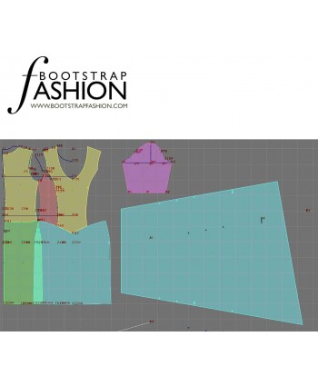 Custom-Fit Sewing Patterns - Draped-Neck, Drop-Waist Dress
