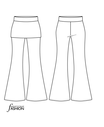  Custom-Fit Exclusive Designer Pattern. Easy 2-in-One Knit Pull-On Bell Bottom Pants With Step-by-step Sewing Instructions.