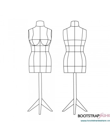 Instant PDF Download DIY Stuffed Dress Form in Standard Sizes 2-14 Sewing Patterns in Letter Format.