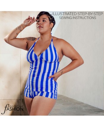 Exclusive! Custom-Fit Swimwear: 3-piece Tankini Set. Includes Step-by-Step Illustrated Sewing Instructions.