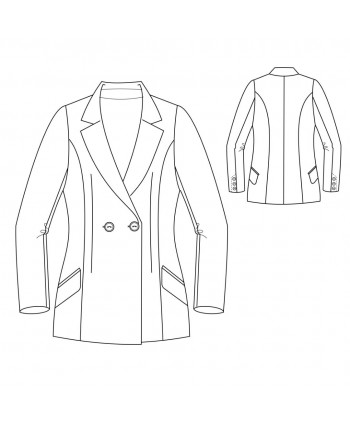 Sewing Pattern for Double-breasted Jacket. Custom fit. Sewing Instructions
