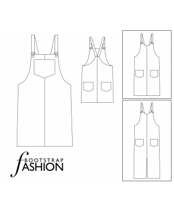 Overall Jumper Dress, Custom Fit Sewing Pattern