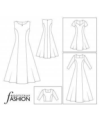 Princess Line Dress, Custom Fit Sewing Pattern