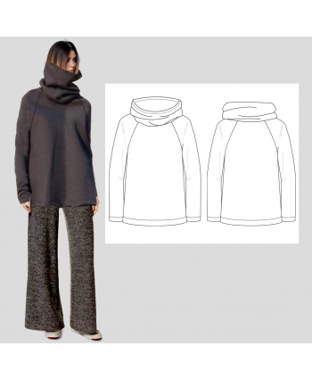 Cowl Hoodie Sewing Patterns. Custom-Fit Sewing Pattern. Step-by-Step Sewing Instructions