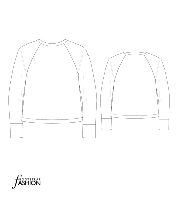 Sweatshirt Custom-Fit Sewing Pattern. Step-by-Step  Sewing Instructions.