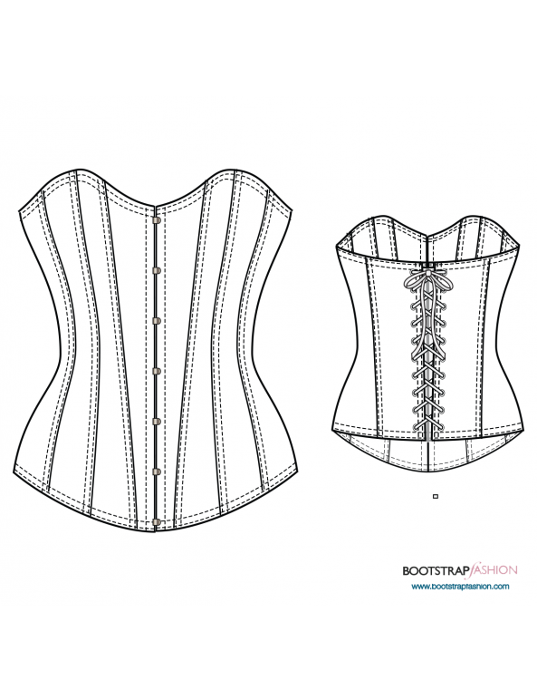 Corset style top sewing pattern. Custom Fit. Sewing Instructions for ...