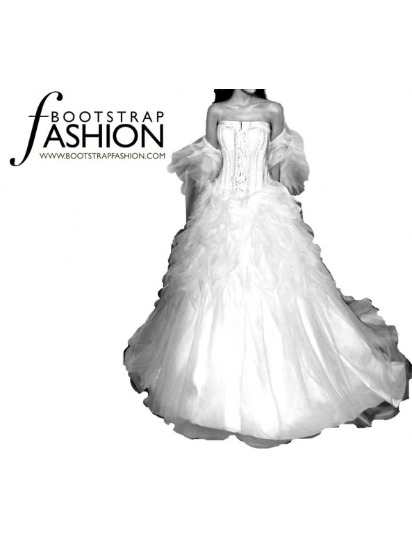 Fashion Designer Sewing Patterns - Bridal Couture Strapless Gown
