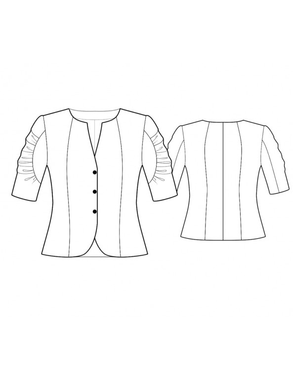Fashion Designer Sewing Patterns - Short Jacket with Ruffle Sleeves