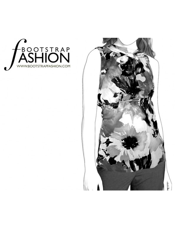Fashion Designer Sewing Patterns - Tie-Neck Gathered Blouse