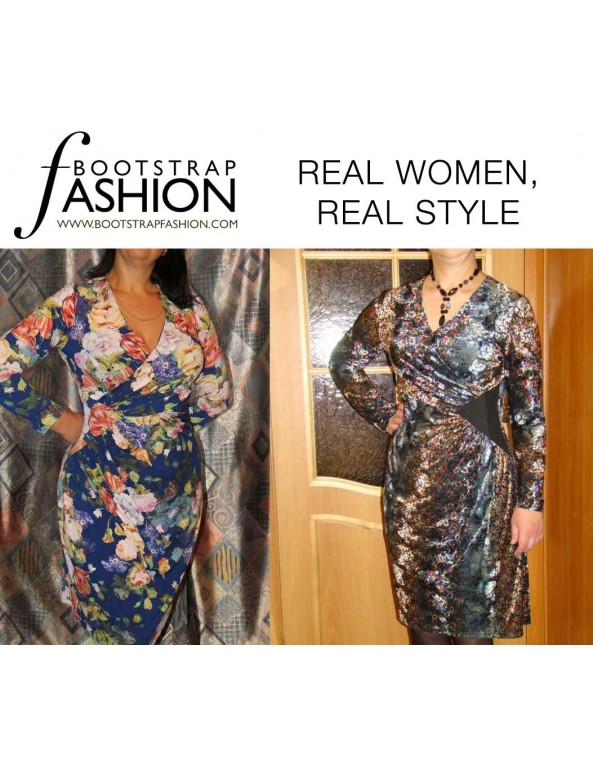 Fashion Designer Sewing Patterns - Draped Faux-Wrap Jersey Dress