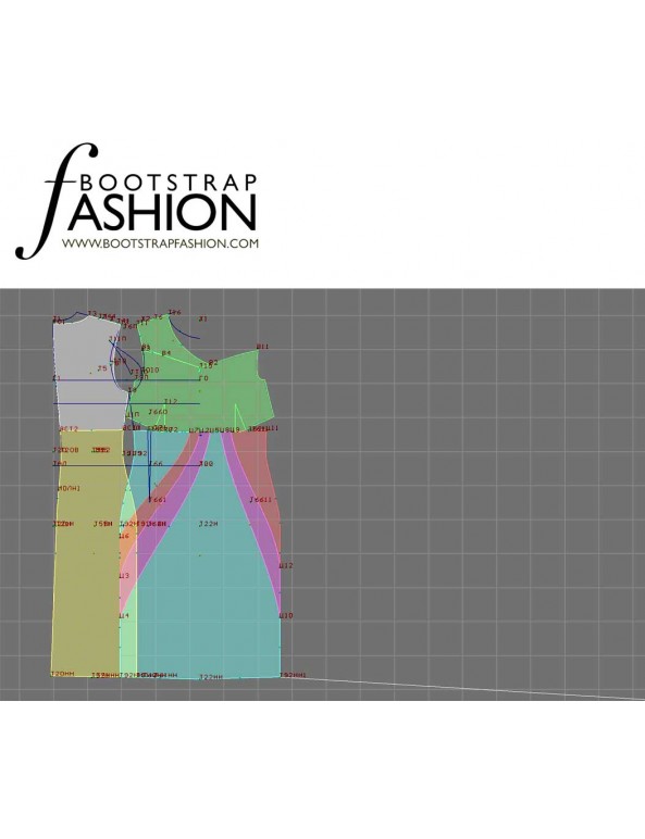 Fashion Designer Sewing Patterns - Color/Print Blocked Sculpted Dress