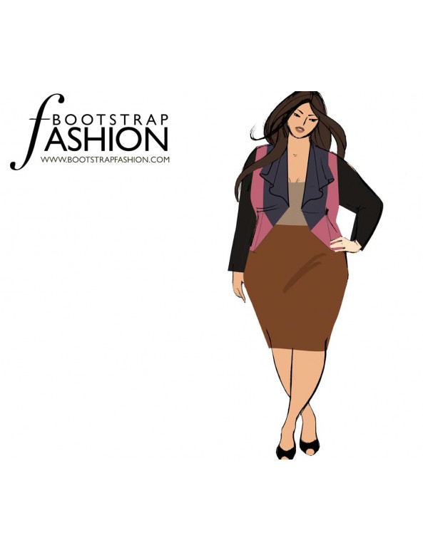 Fashion Designer Sewing Patterns - Cascading Drape Front Jacket