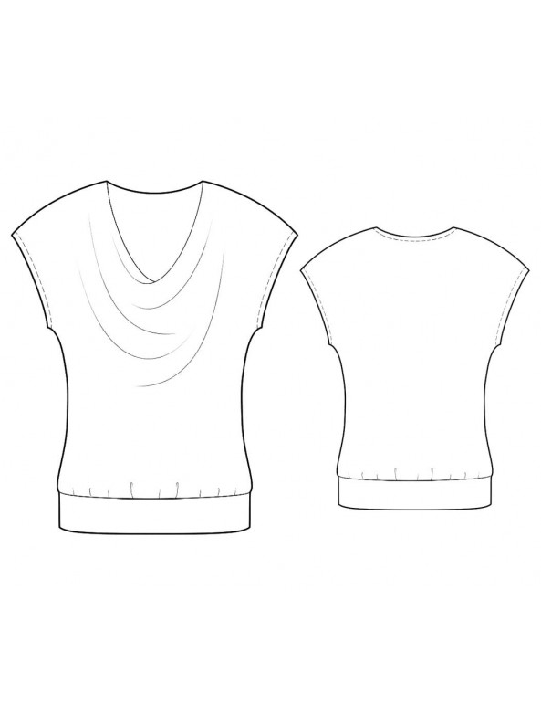 Fashion Designer Sewing Patterns - Cap-Sleeved V-Neck Blouse