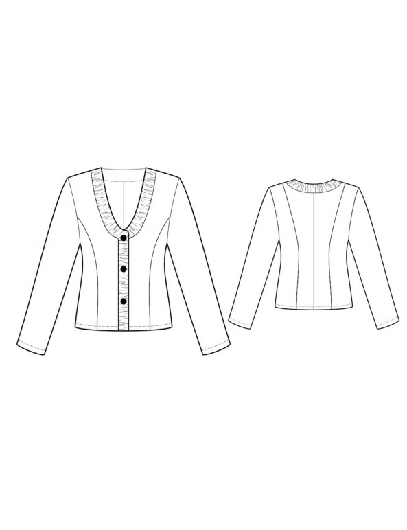 Fashion Designer Sewing Patterns - Fitted V-Neck Short Jacket