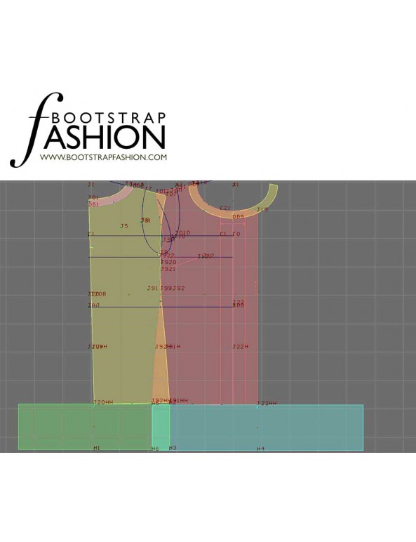 Fashion Designer Sewing Patterns - Boatneck Color/Print Blocked Shift Dress