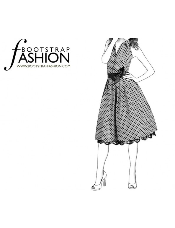 Fashion Designer Sewing Patterns - Vintage Inspired Full Skirt Dress
