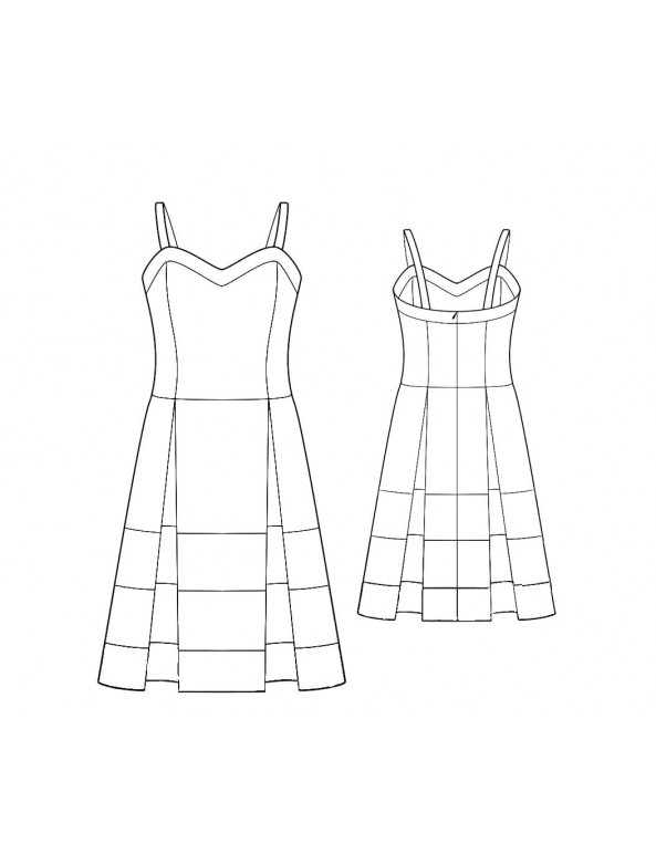 Fashion Designer Sewing Patterns - Color/Print Blocked Sundress