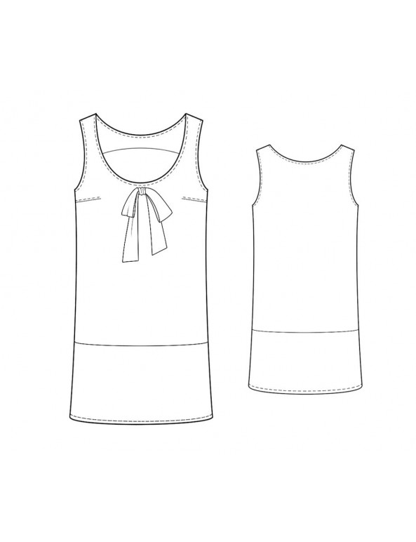 Fashion Designer Sewing Patterns - Scoop Neck Color/Print Block Shift Dress