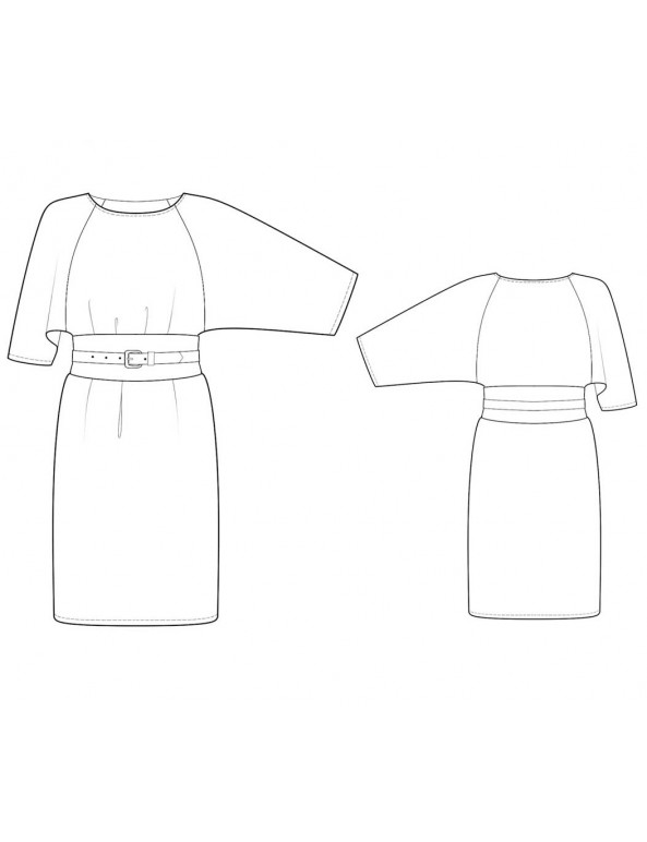 Fashion Designer Sewing Patterns - Kimono-Style Reglan Sleeve Knit Dress