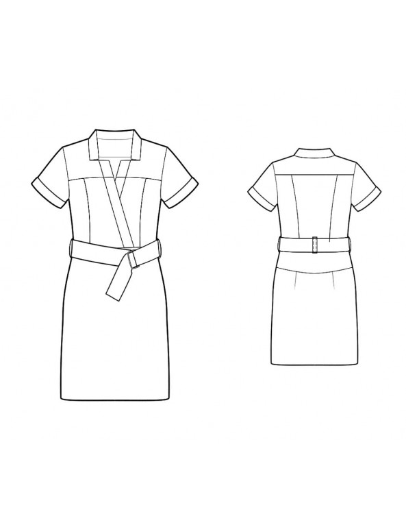 Fashion Designer Sewing Patterns - Shirt Dress With Buckle Belt