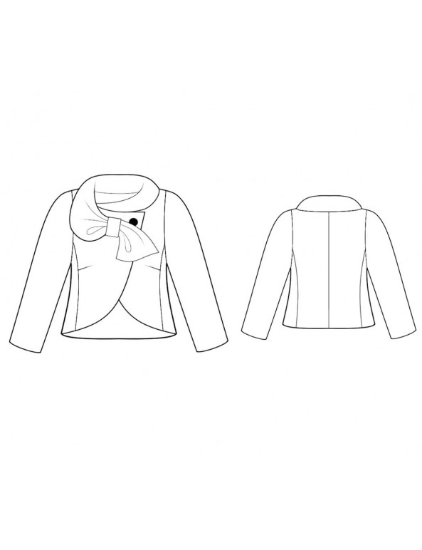 Fashion Designer Sewing Patterns - Draped Collar Cropped Coat