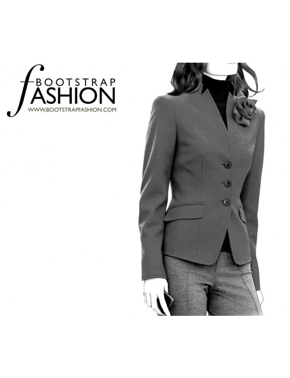 Fashion Designer Sewing Patterns - Fitted Inverted Lapel Jacket