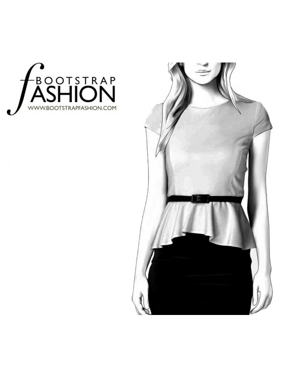 Fashion Designer Sewing Patterns - Cap Sleeved Peplum Top