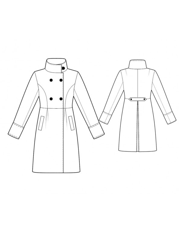 Fashion Designer Sewing Patterns - Wrap Coat with Wide Lapels