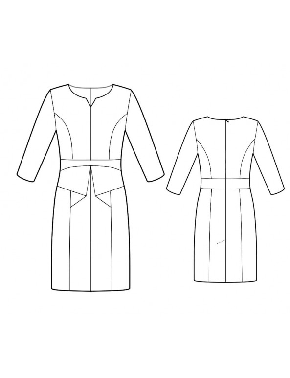 Fashion Designer Sewing Patterns - Split Neck Origami Peplum Dress