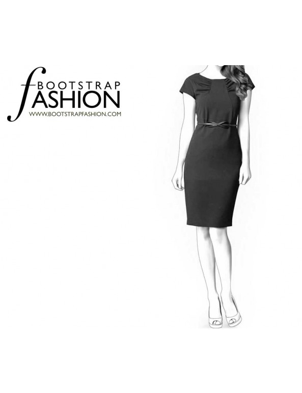 Fashion Designer Sewing Patterns - Dropped Shoulder Boat Neck Dress