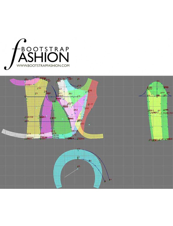 Fashion Designer Sewing Patterns - Round-Neck Asymmetrical Front Jacket