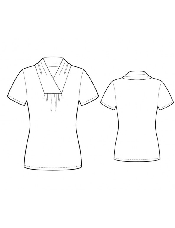 Fashion Designer Sewing Patterns - Short-Sleeved Cowl-Neck Blouse