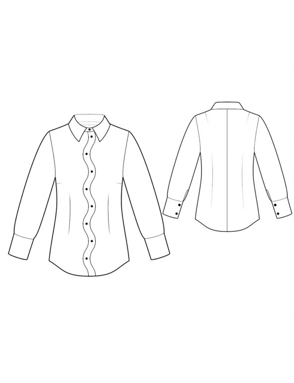 Fashion Designer Sewing Patterns - Shirt with Zig-Zag Button Closure