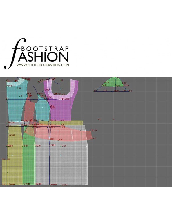 Fashion Designer Sewing Patterns - Scoop Neck Origami Peplum Sheath