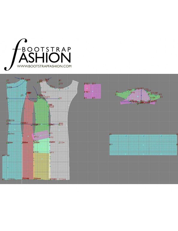 Fashion Designer Sewing Patterns - Portrait Stand Collar Dress