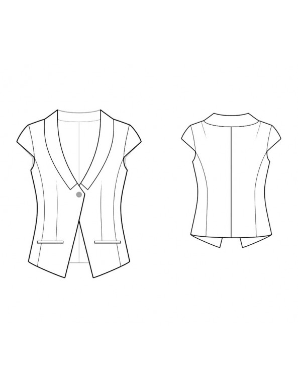 Fashion Designer Sewing Patterns - One-Button Cropped Jacket with Collar