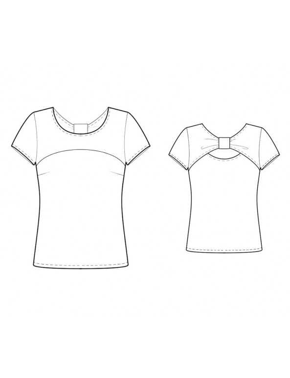 Fashion Designer Sewing Patterns - Knit T With Back Bow