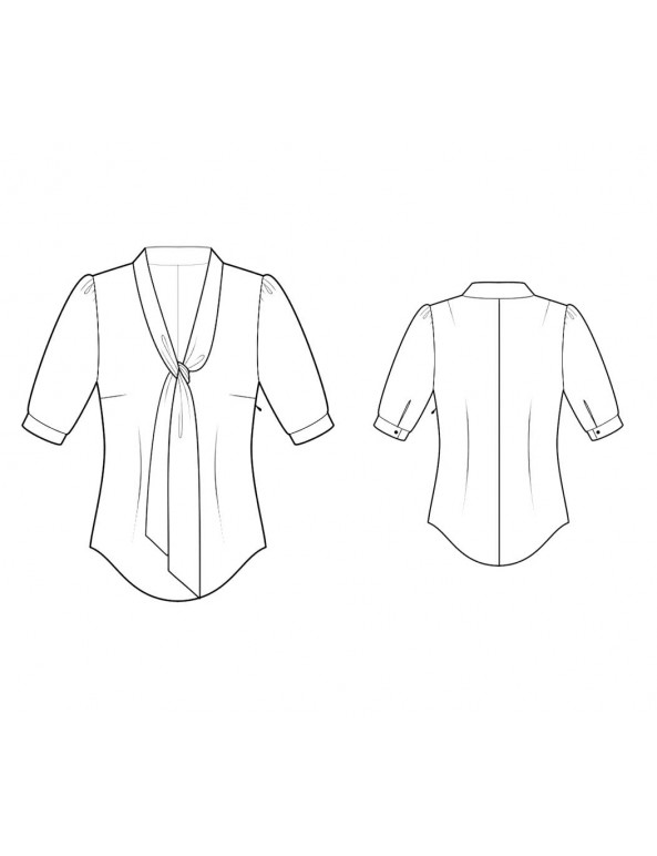 Fashion Designer Sewing Patterns - Fitted Blouse with Tie