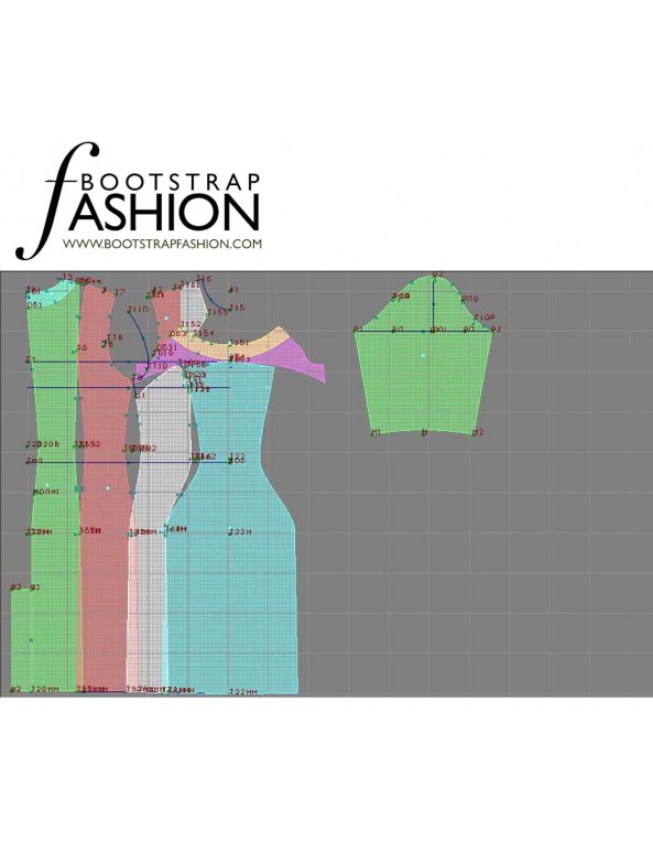 Fashion Designer Sewing Patterns - Color/Print Blocked Dress