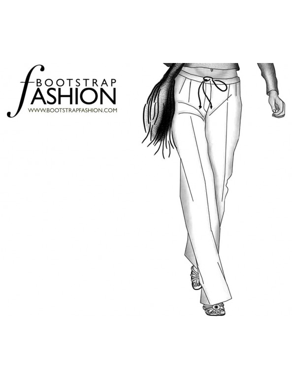 Fashion Designer Sewing Patterns - Straight Leg Drawstring Pants