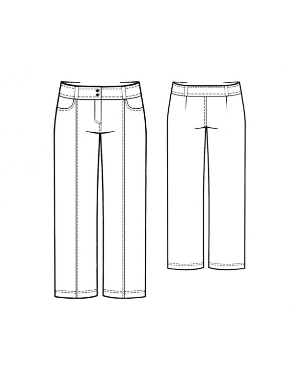 Fashion Designer Sewing Patterns - Front Seam Cropped Pants