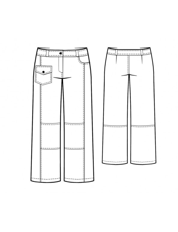 Fashion Designer Sewing Patterns - Top-Stitched Jeans with Hip Pocket