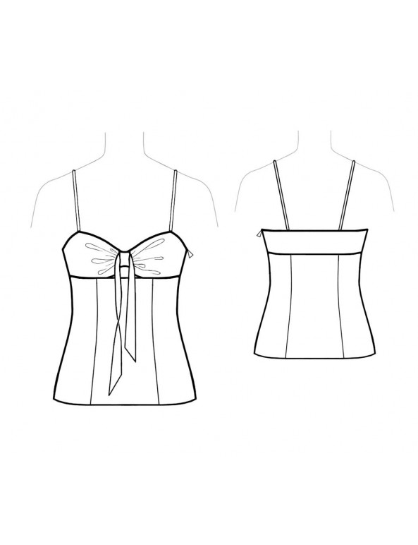 Fashion Designer Sewing Patterns - Spaghetti-Strap Tie-Front Top