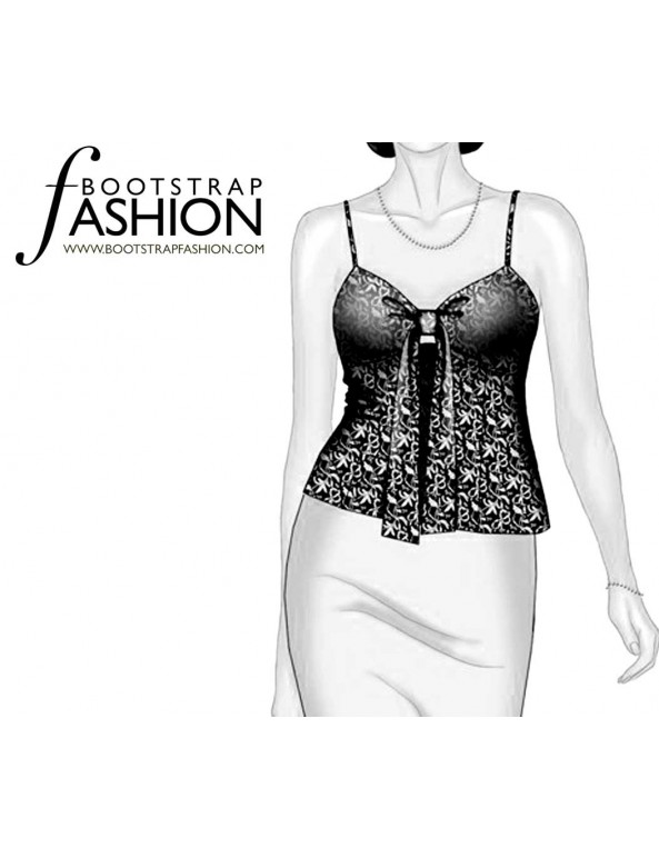 Fashion Designer Sewing Patterns - Spaghetti-Strap Tie-Front Top