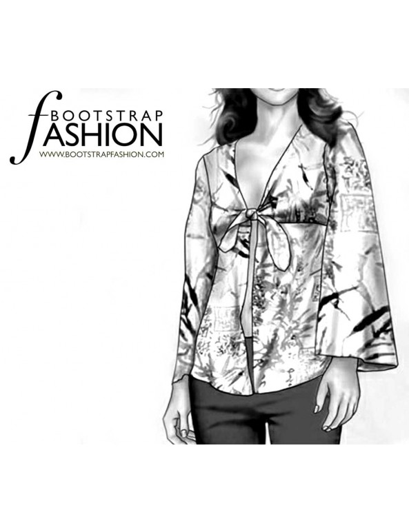 Fashion Designer Sewing Patterns - Tie Front Cardigan