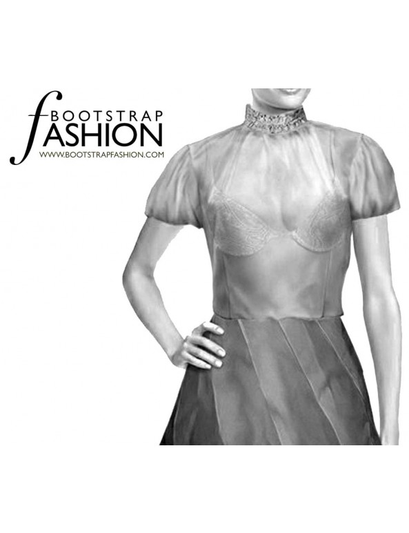Fashion Designer Sewing Patterns - Puff Sleeve Turtleneck
