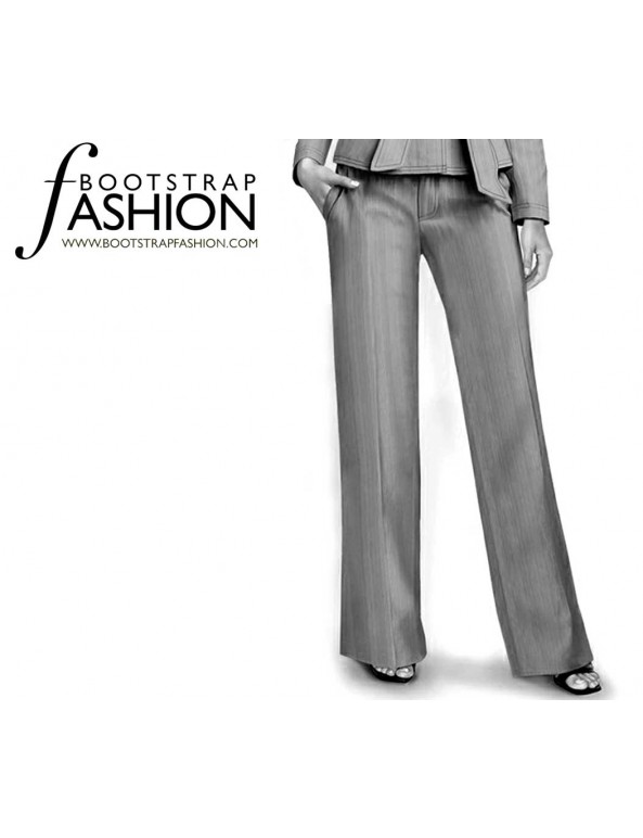 Fashion Designer Sewing Patterns - Straight Leg Tie Waistband Trousers