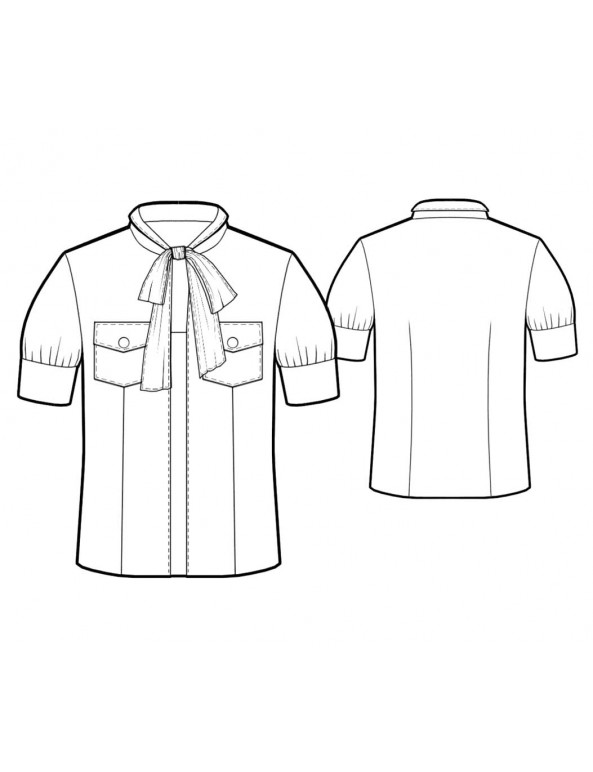 Fashion Designer Sewing Patterns - Camp Shirt with Tied Neck